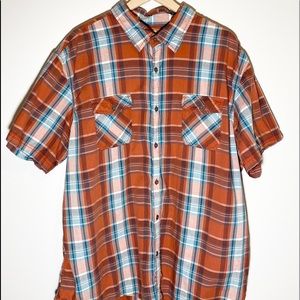 Men’s Sonoma Orange Plaid Button Up Shirt